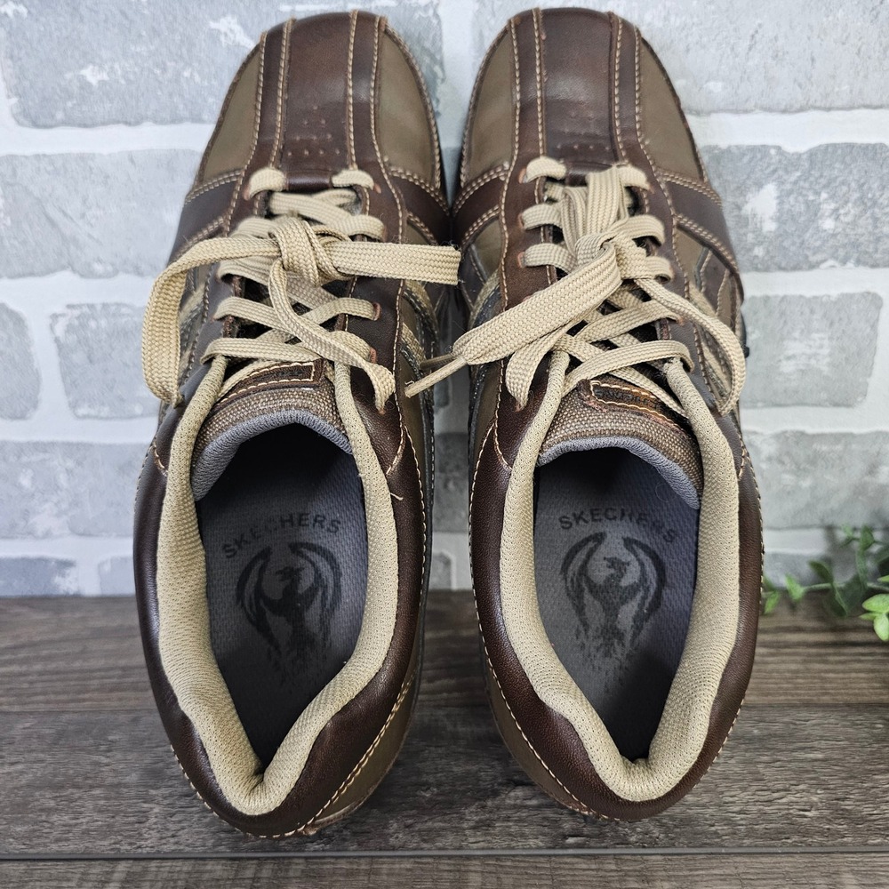 Skechers Urbantrack Browser Men's Brown Leather Sneakers Size 10.5 61751 - Picture 7 of 9